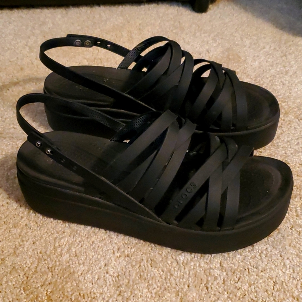 CROCS size 9 black sandals